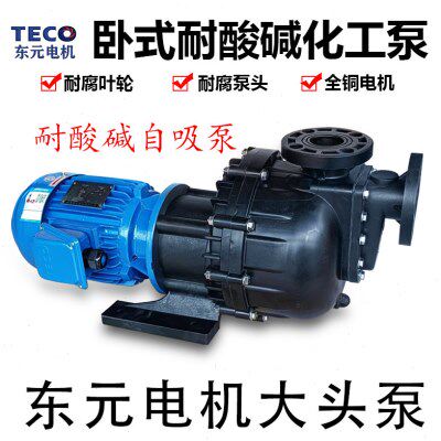 东元电机自吸式大头泵塑料化工卧式水泵长美PP马肚泵卸料泵污水泵