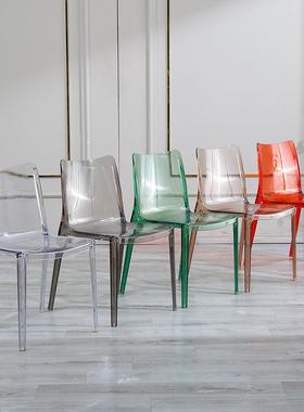 透餐椅多色简约靠明背椅NQD子水晶椅子现舒适亚克力代轻塑料奢椅