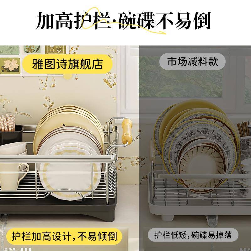 沥水碗盘不锈钢厨房置物放一碗碟台面沥水篮支ltao79T7架持件架起