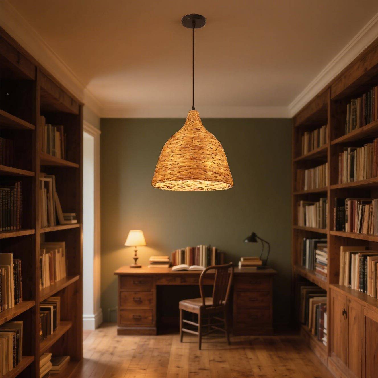 吊跨境日藤编吊灯茶室藤艺灯新式中编织式灯380具波西米亚农舍藤