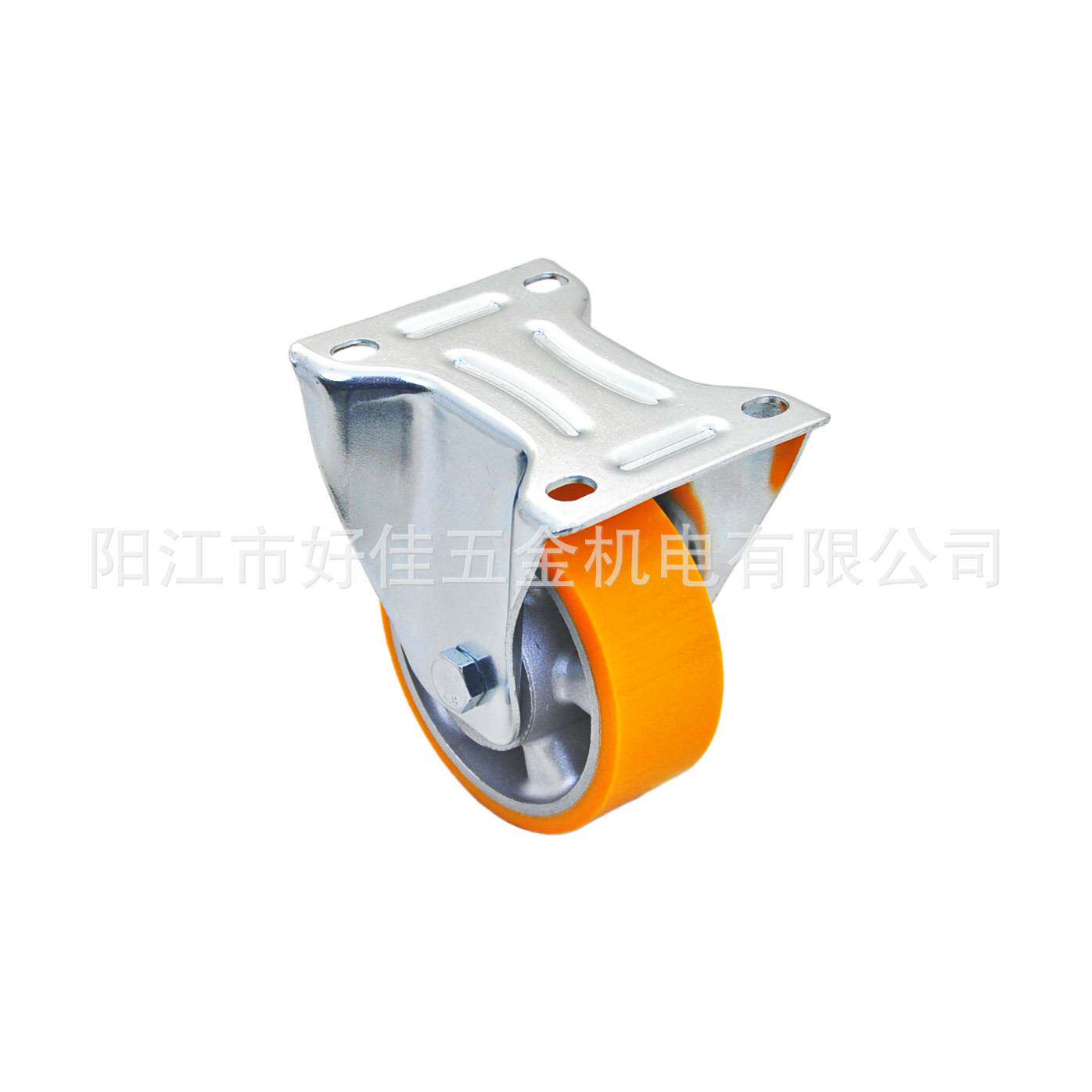 源头工厂产品125X50mm好佳牌欧洲款重型铝芯静音聚氨酯PU定向脚轮