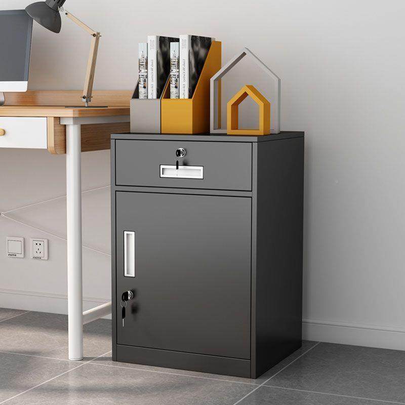 办纳公室桌下件柜钢制矮柜床头抽文屉柜储物柜资985小料收柜带锁