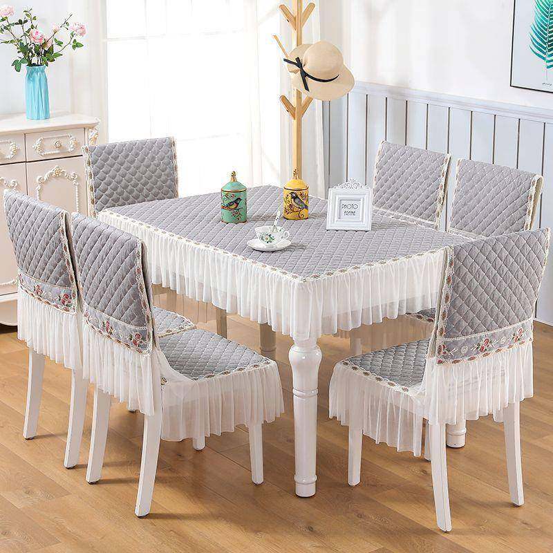 防滑餐桌椅子家罩用套清新长方形餐桌椅布椅套椅垫IML套装餐厅餐