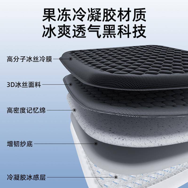 汽坐垫夏季垫凝胶冰垫片四季通用座椅凉通风车单透气夏天274冰丝