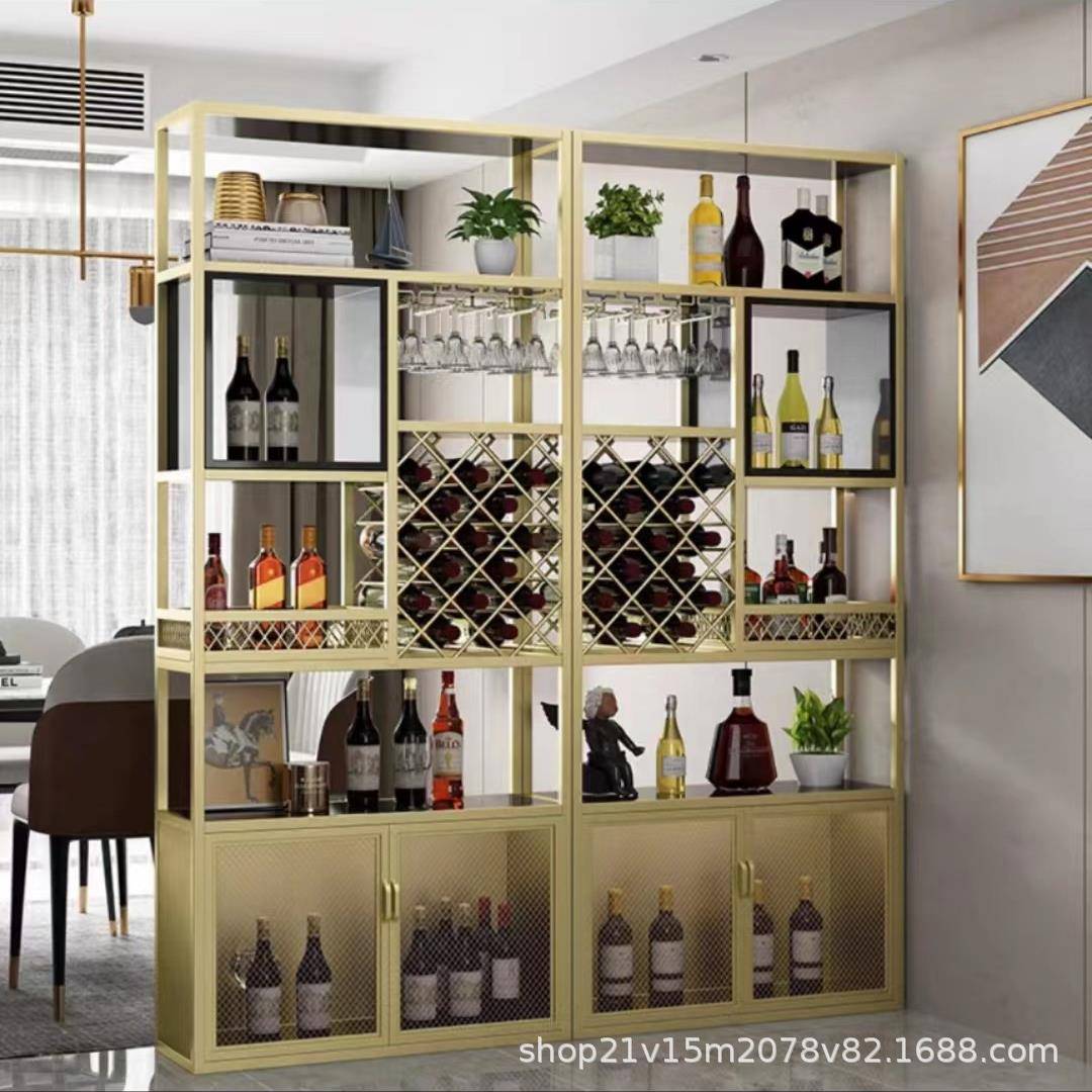 工业风KRQ古酒架集示装箱铁艺酒复吧落地式多层货架展架厅餐酒柜