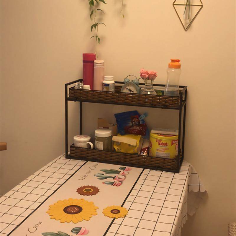 9QXC房厨餐桌层收多纳置F76MS9M7物架办桌公室靠墙面铁艺整理架家