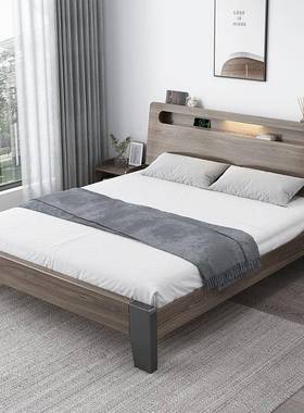 实木床双人床屋1.5用米8现代简约家1.主卧经济型出FPF租1.2m单人