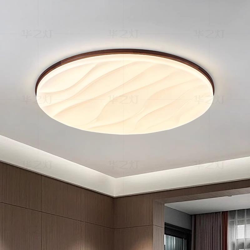 黑胡桃木厅主灯8厅0谱cm客主灯现代大简约934卧室书房圆形全光吸