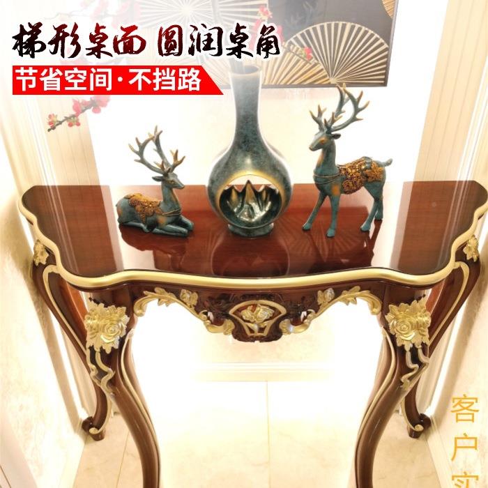 美风式玄关柜桌子靠欧式奢轻门厅奢华墙半圆置物架新中985式条案