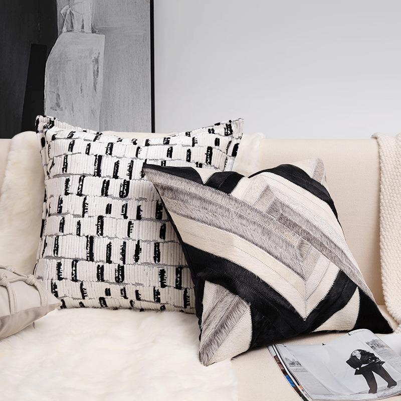 现代简约中米古风宿黑色客厅沙发抱枕民酒店床头多件靠套JY1466-1