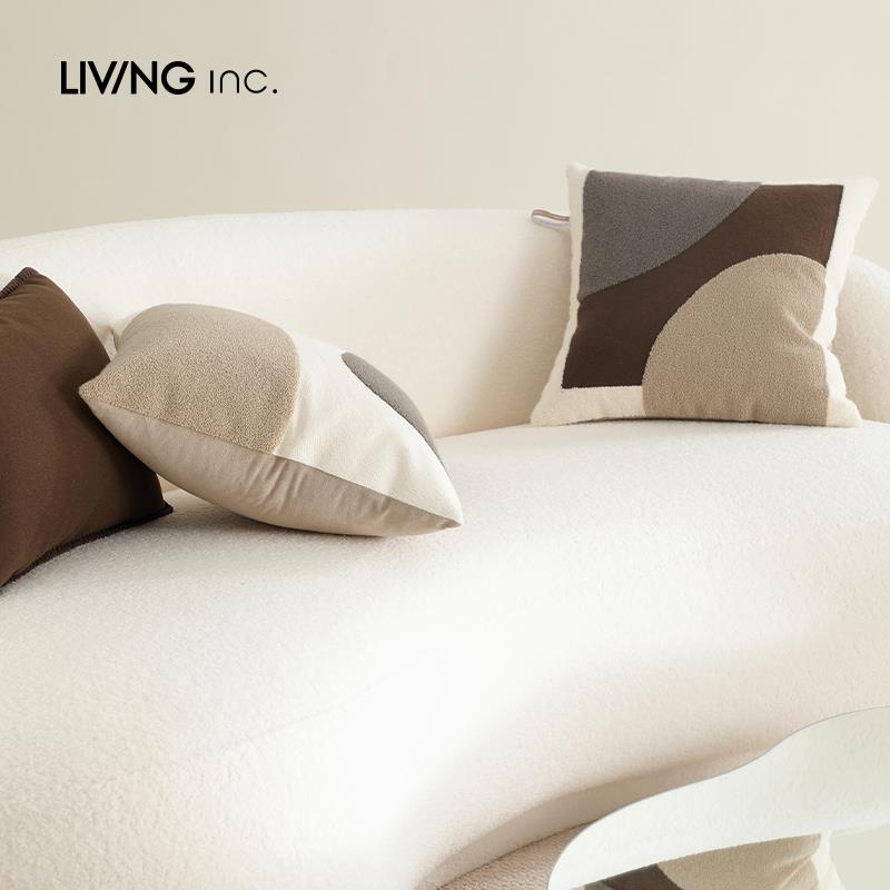 LIVINinc约.F76T6975大发地几何色块艺术抱枕绣花G现代简沙客厅靠