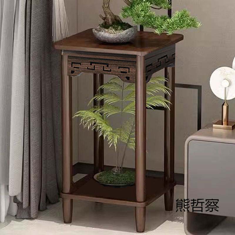 实木花架子盆栽室内落地式客厅小阳台托架展示新中式花盆摆件置物