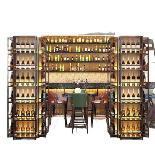 铁艺包柱子装饰酒架壁挂上CD423211酒吧靠墙红酒置物架艺展架铁落