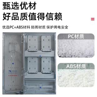 费控三相四电表箱4配户计量表箱动三相四表力电明装南箱网PC+ABS