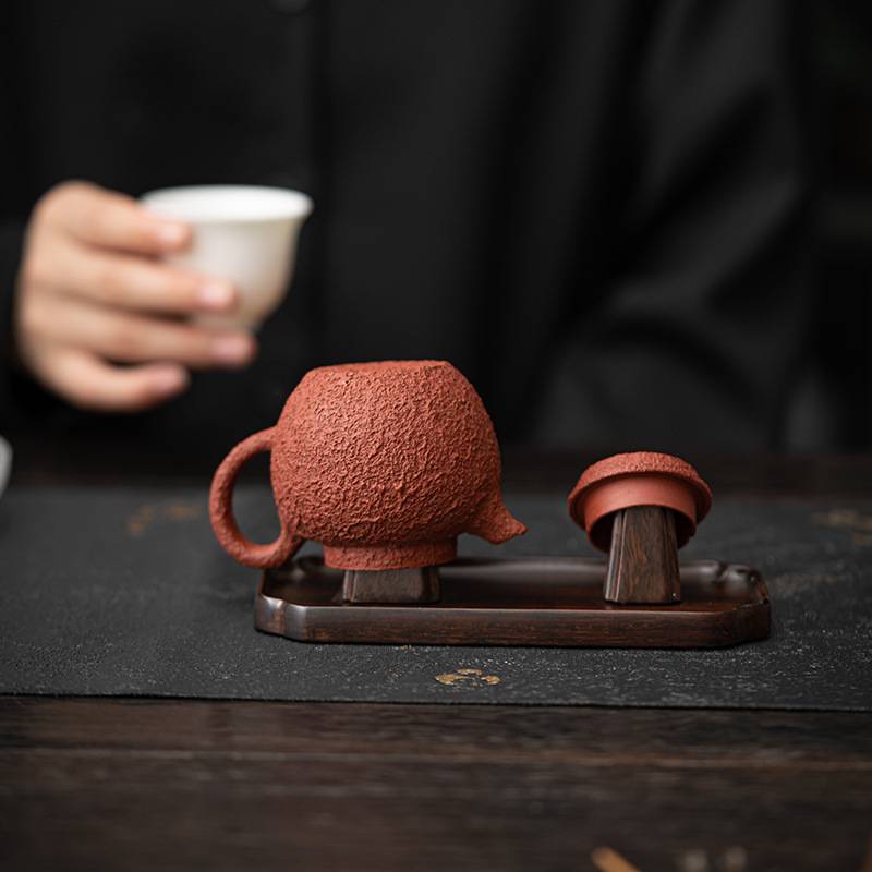 架配件吸茶壶檀木茶道紫砂壶托晾摆件置黑檀木盖磁砂壶配实木壶盖