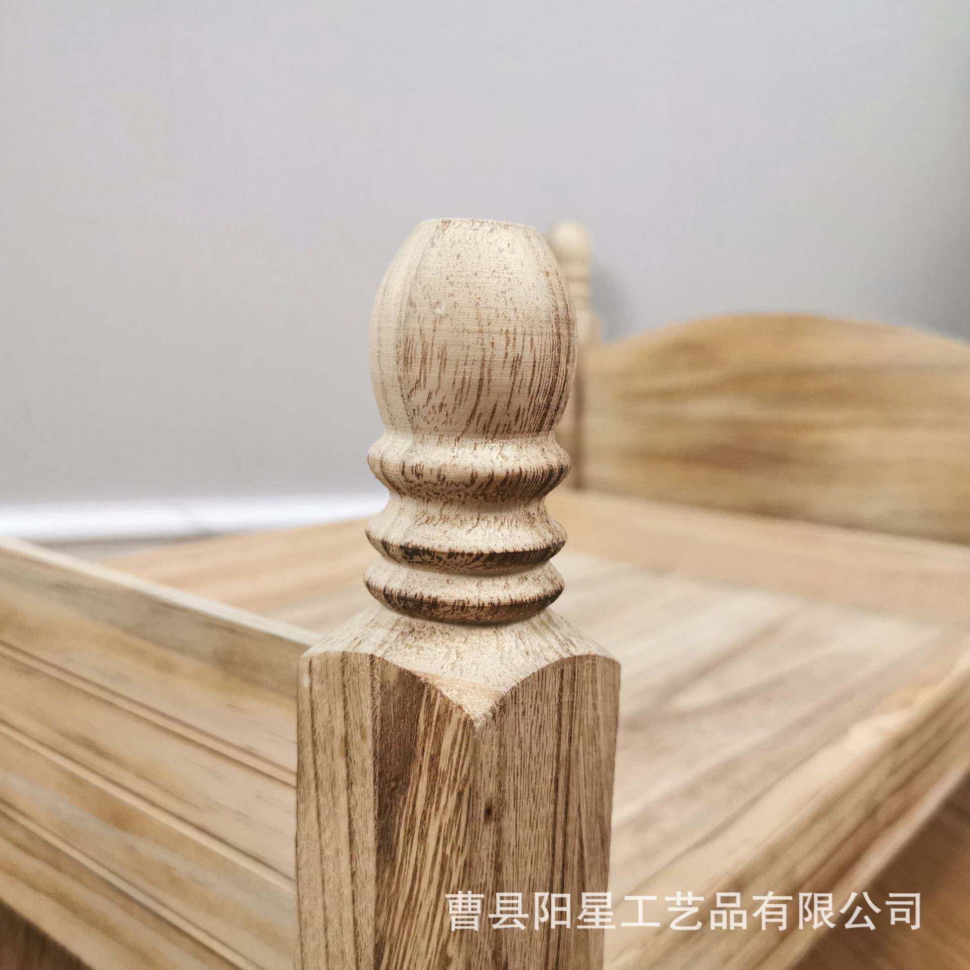 炭儿烧木床儿婴儿床木婴童摄影道具儿百天照床新生拍照烧色木床
