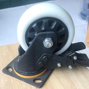 100 UPO脚轮带2电焊钢制支S架重载尼龙脚轮超J07 SJ07S