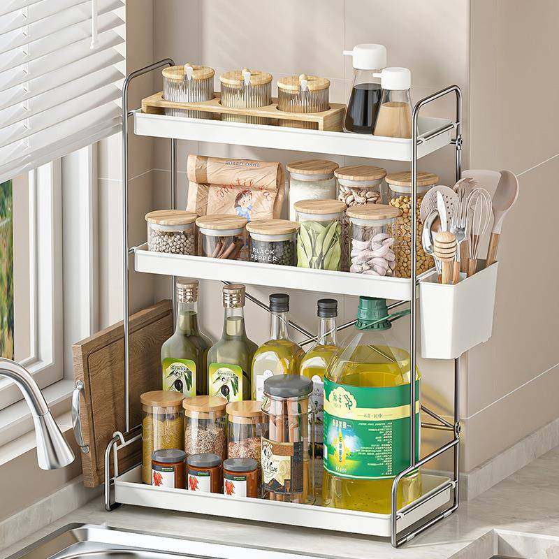 房台面置物架厨油桌盐酱收纳储物架HH-TLJ50可拆卸面三层调味瓶醋,厨房/烹饪用具,调料置物架,淘宝优惠券,粉丝福利购,淘宝优惠卷