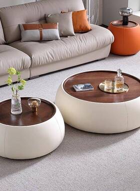 轻奢油意式储物茶设几小户型现代客网红计师圆奶形NNI简厅约组合家用