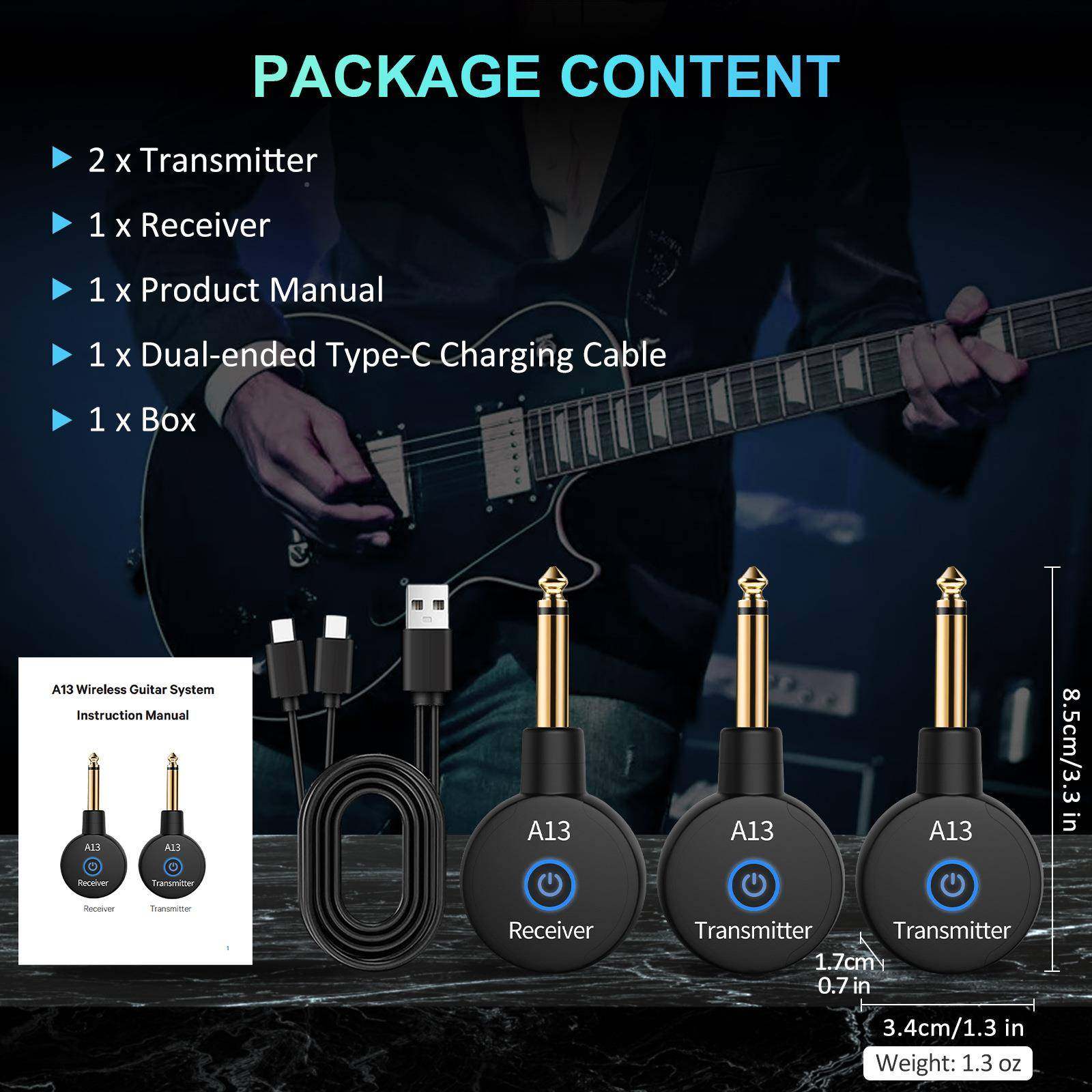 A13-器2乐无DTB线音器频收器吉他系统发电贝斯拾音器接收效果器音