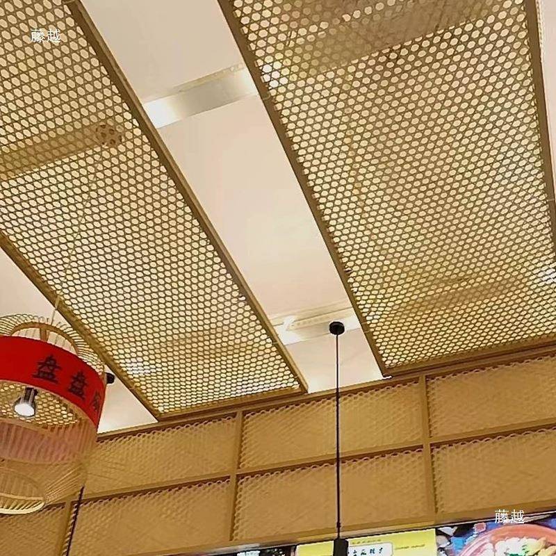 乐竹席装材修镂空编民宿饭店农家吊ALlznu+f顶竹隔断复古装饰料手
