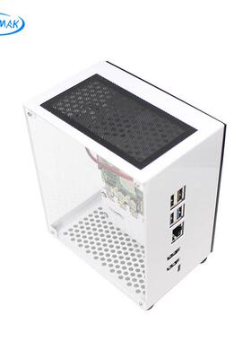 树莓派5海景房机箱散热风扇RaspberryPi5主机铝合金散热外壳