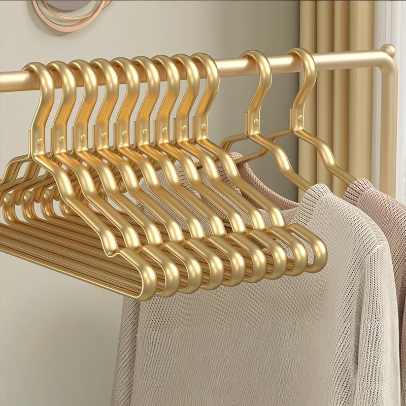 德国太空铝合金衣架家p用挂衣无痕加厚高端不锈钢衣挂轻奢高级衣