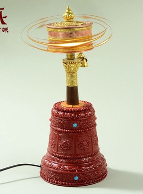 藏村电动手摇转轮底座室内家用转筒底座转金桶V底托桌面摆件