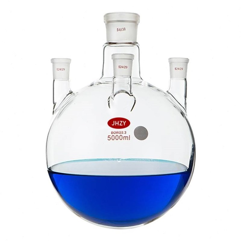 四口圆底烧瓶四口瓶蒸馏烧瓶反应瓶旋蒸瓶单口三颈V四颈烧瓶标准