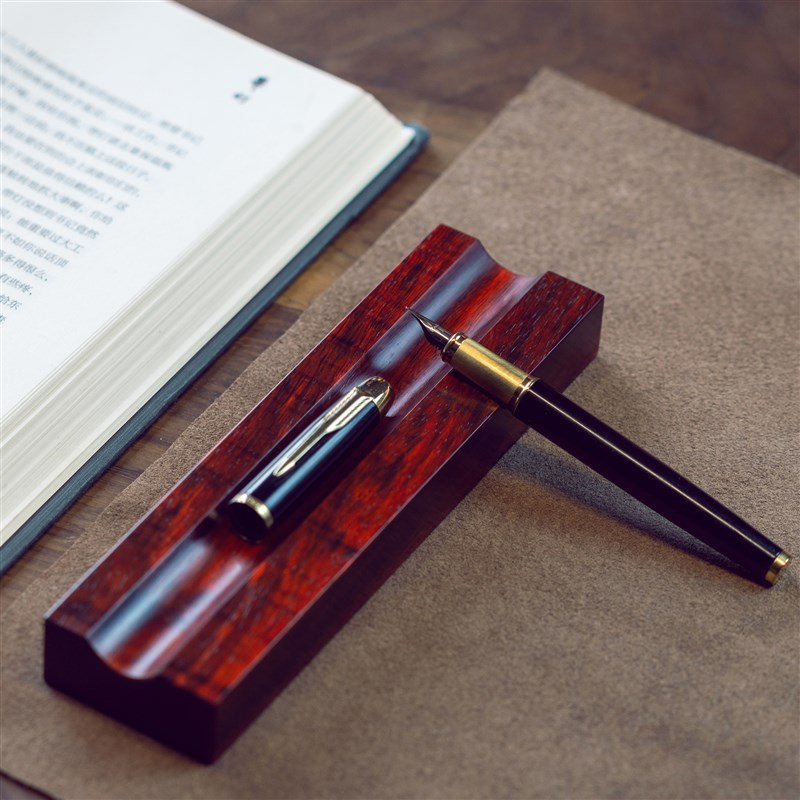 笔搁笔托笔架小叶紫檀实木v制品文房用品创意收纳桌面单槽双槽三