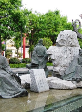 历史文化名人物古城景o观彷铜雕塑玻璃钢主题公园广场户外小品摆