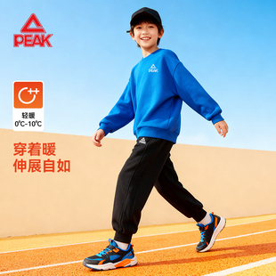 匹克童装儿童运动套装男童冬装中大童卫衣加绒男孩一体绒衣服保暖