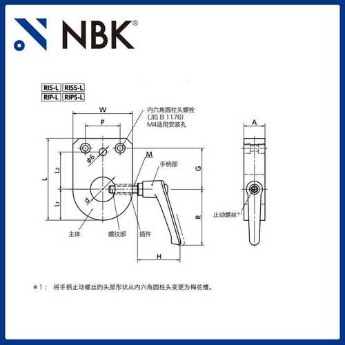 NBK RIPS-L 指示器底座 定位螺丝固定型 带手柄不锈钢制 部件厂家