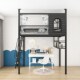 7W省空间小户型梯柜床阁楼床公寓床二楼床高架床上床下桌书架铁艺