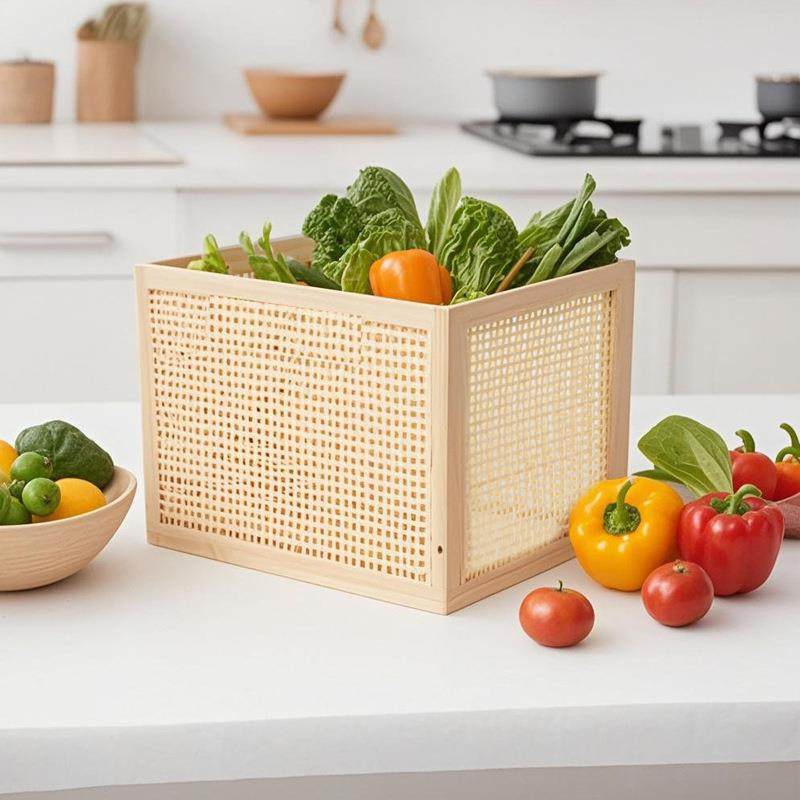 复古藤25A442竹具编收家纳筐桌面玩实木收纳盒庭带盖杂物书本收纳,收纳整理,脏衣篮,淘宝优惠券,粉丝福利购,淘宝优惠卷