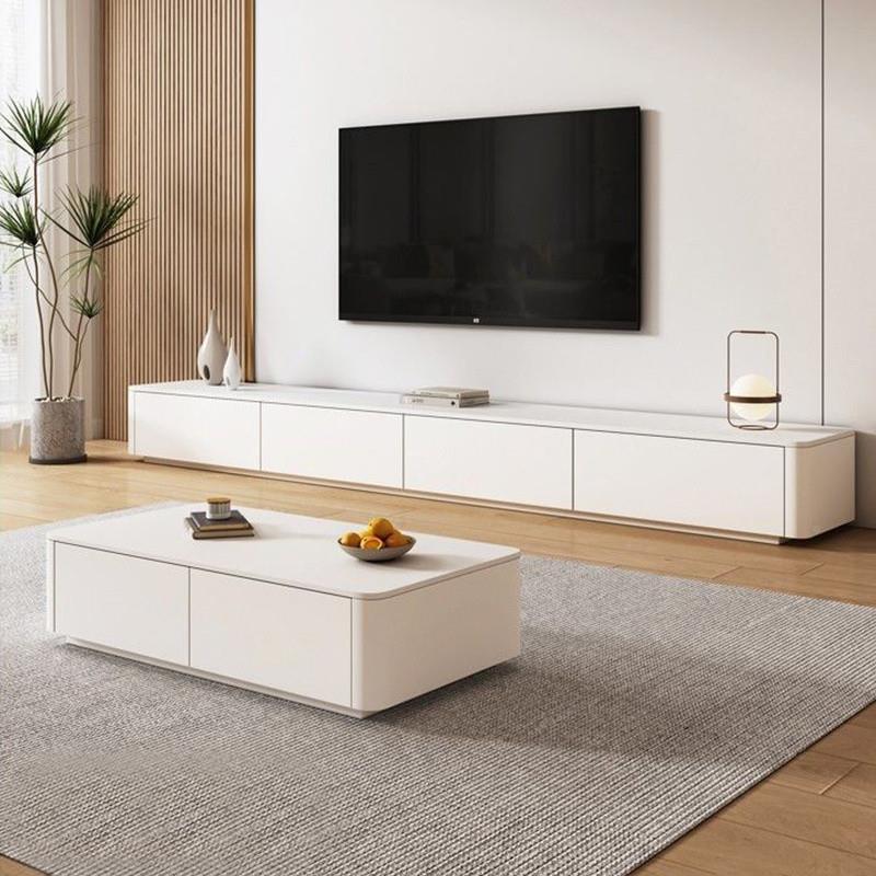 dpp油风色现奶代简约EAN家用电视柜实木落地款茶白几电视柜组合客