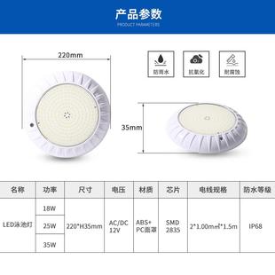 跨境2V泳DLX 树灯灌胶led水下Ip168防水七彩遥控 YC22池灯壁脂挂式