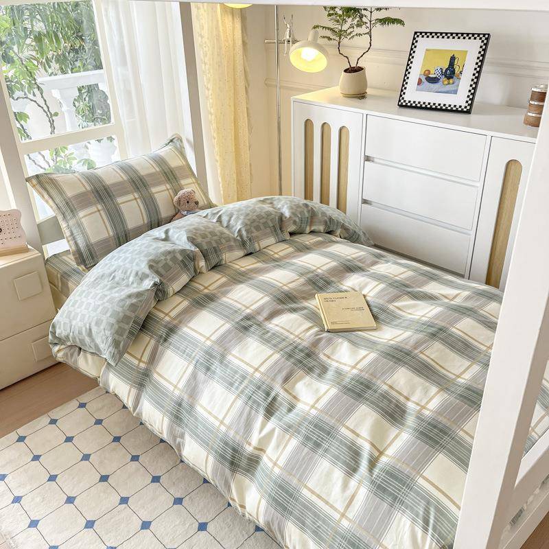 新纯棉6宿0学生三件套女fhi生小清学校床单款男生寝室上下铺床舍