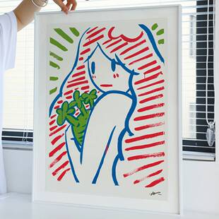 天野健维纳斯版画简约房间床头画竖版落地画客厅装饰画休闲吧挂画
