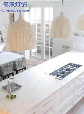 中式藤XC62340艺餐意厅吊灯个性书创吧台酒室店茶楼卧客厅房竹编