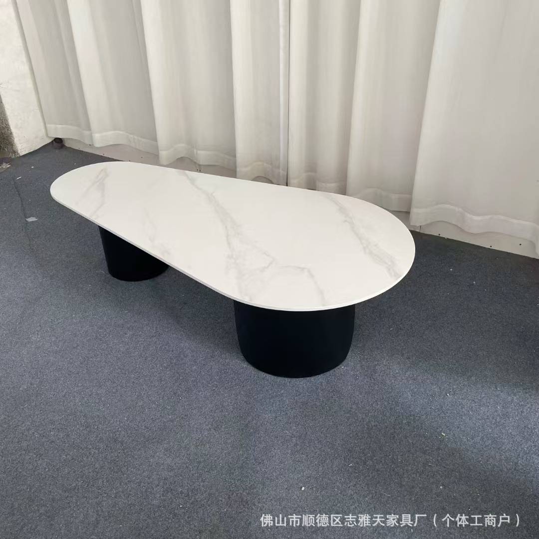 轻奢异形岩板茶几客厅家用小户型不规则简约现代设计师创意岩板茶