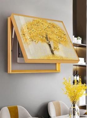 2N轻奢A-发财树发财树电表箱挂装饰画2免打孔配电箱电闸盒遮挡画