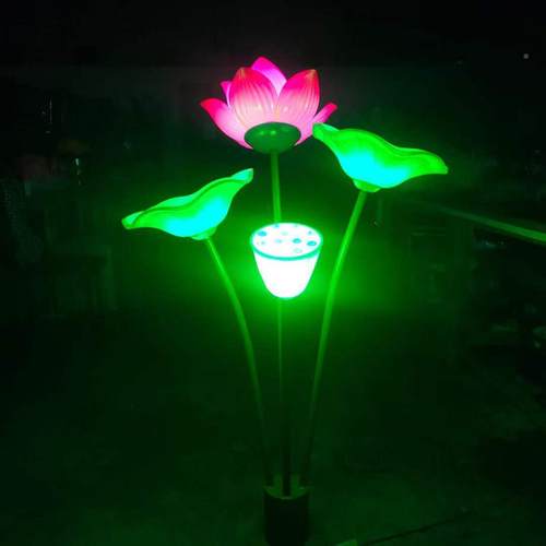 跨LED太仿真太阳阳能荷花灯笼池塘装饰景区亮花化灯树境木挂件灯