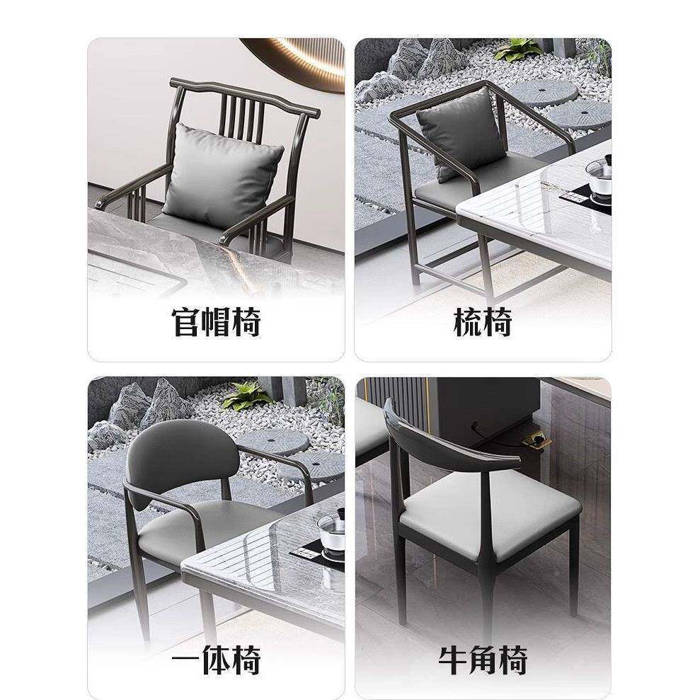 现代轻奢岩板茶室桌台一体办茶公家用客厅阳台BJW泡茶桌烧壶一水