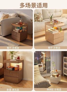 297pd【安装方便】多功能床头柜实木家W用卧室储物柜床柜边小型简