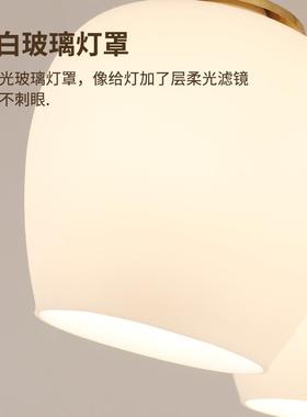 厅吊灯美式轻复古卧室餐厅主灯现代客约简AXC-8456欧式大厅奢全铜