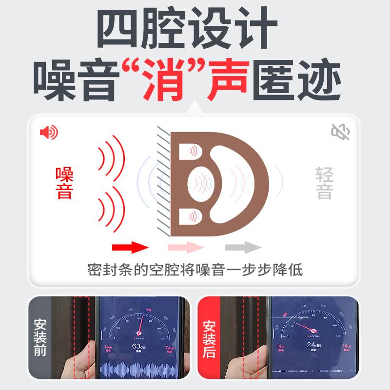 防盗门进户门密封条防风防撞条加宽加厚隔音条门缝门框门边封边条