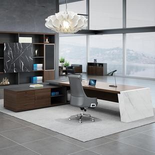 经理大班大桌总办公家具新中式收纳柜组椅合板式办公桌裁118班桌