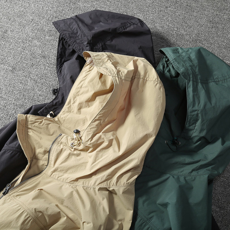 FUNCTIONAL JACKET MENS TRAINER JACKET QUICK DRY TRAINING WEAR THIN OUTDOOR TREND LOOSE ZIPPER SPORTS HOODED TRENCH COAT