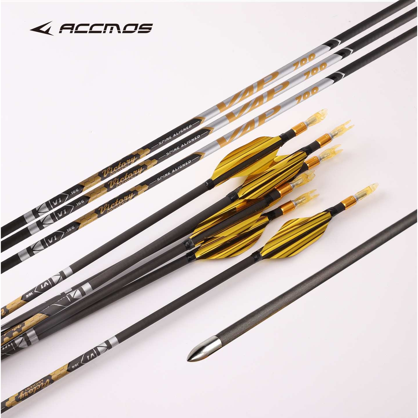 跨境螺旋羽VAP V1螺旋羽成品纯碳箭支 4.2内径碳素箭支防打钉国产